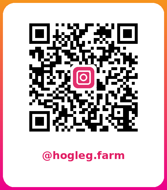 Scan to follow @hogleg.farm on Instagram
